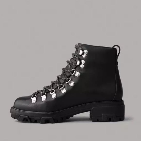 CLOSET CLOSING Rag & Bone Shiloh Hiker Boots Black Leather 38.5 & 37 - Picture 4 of 5